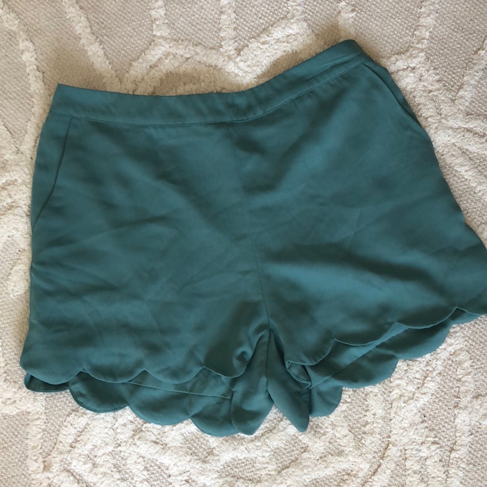 Naked Zebra teal scalloped shorts NWOT